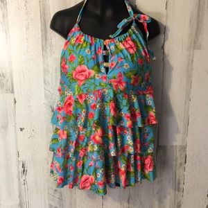 Womens flower tankini no bottoms